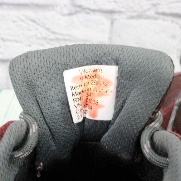 LL Bean Red Nylon Lace Up Waterproof Hiking Sneakers Shoes Size 9 M - Picture 8 of 9